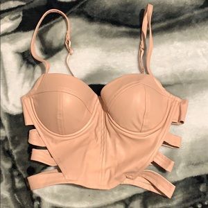 Pink crop top with open sides